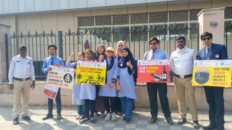 RCNN Hosts Traffic Awareness Drive & Workshop along with Rotaractors of 5 Colleges