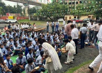 Stationery kits distribution at Madangopal School