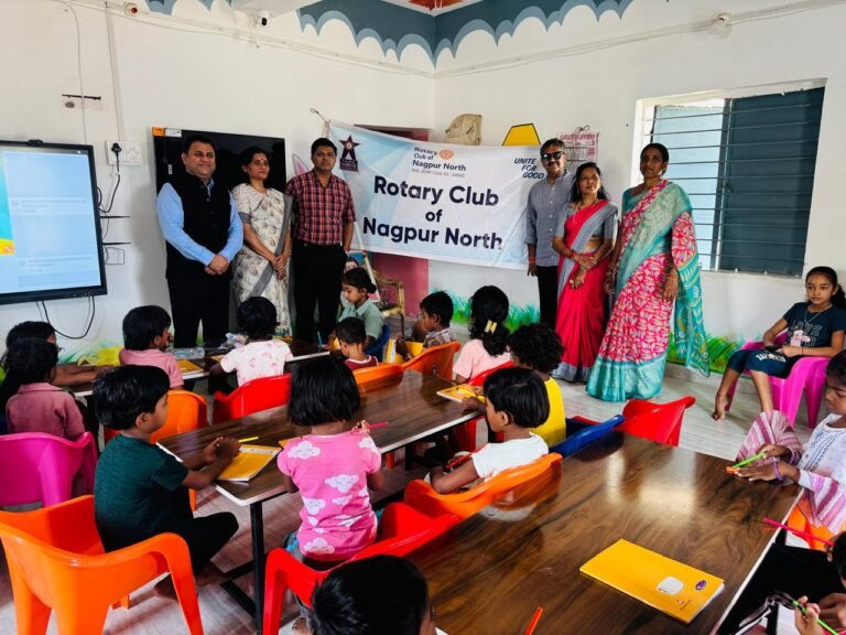 The handover ceremony of 40 chairs and 5 tables to Birje Anganwadi, Taluka Mouda